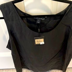 St Johns black silk scoop neck top
